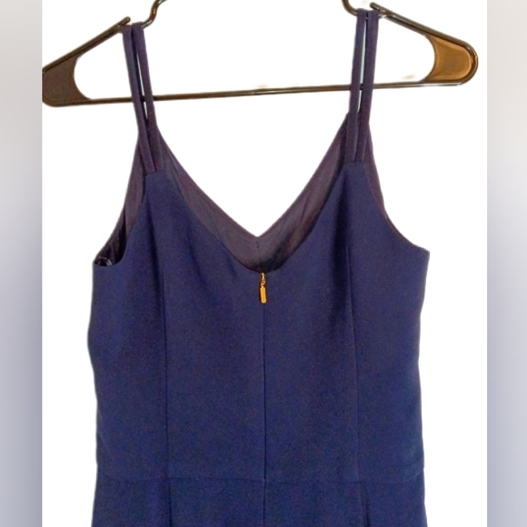 Trina Turk Navy Women's Spaghetti Strap Wide Leg Cropped Jumpsuit Size 4 - Picture 3 of 5